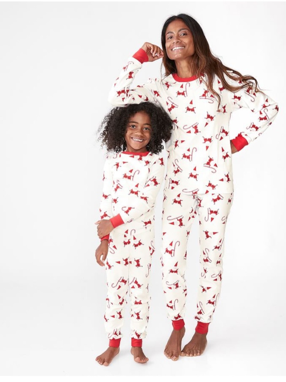 West Elm x PBK Modern Smiley Santa 100% Organic Cotton Pajama Set Women Size S‎